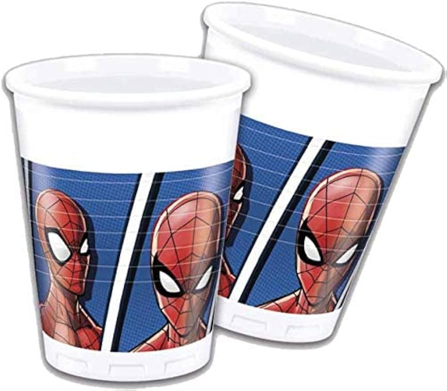 8 BICCHIERI SPIDERMAN