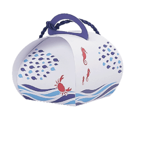 10 SCATOLE PORTACONFETTI MINI CESTO MARE