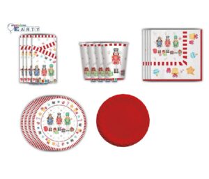 KIT 8 OSPITI PIATTI NATALE  SCHIACCIANOCI CON PORTAPOSATE