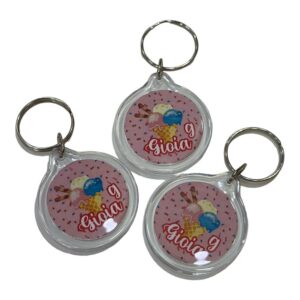 15 PORTACHIAVI TEMA SWEET SOFT GELATI PERSONALIZZABILI