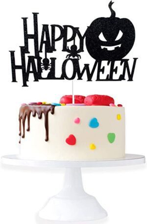 Cake Topper Decorazione Happy Halloween nero