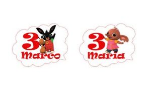 BING  E SULA MAGNETI  PERSONALIZZABILI CON NOME ED ETA' SET DA 10 PZ