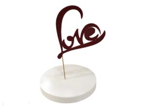 CAKE TOPPER LOVE ROSSO GLITTER SAN VALENTINO