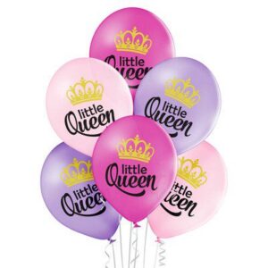 10 PALLONCINI COLORI ASSORTITI LITTLE QUEEN PICCOLA PRINCIPESSA CM 30