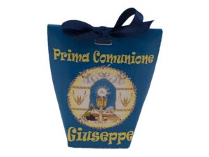 12 Scatole Comunione Modello Prestige Blu Personalizzabili per confetti caramelle