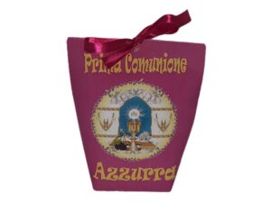 12 Scatole Comunione Modello Prestige Rosa Personalizzabili per confetti caramelle