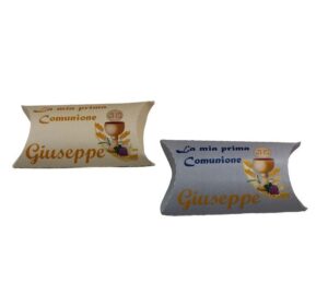 12 Scatole Comunione Modello Sofì Blu Personalizzabili per confetti caramelle
