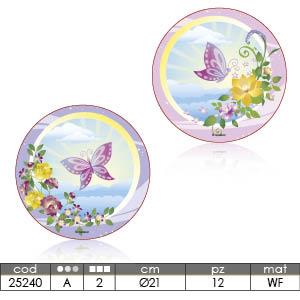 Cialda per Torte  "Fiori c/ Farfalla"