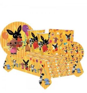 KIT 24 OSPITI BING COORDINATO TAVOLA(24 PIATTI,24 BICCHIERI ,32 TOVAGLIOLI,1 TOVAGLIA)