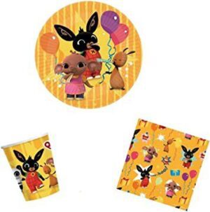 KIT FESTA 8 OSPITI BING COORDINATO TAVOLA(8 PIATTI,8 BICCHIERI ,16 TOVAGLIOLI)