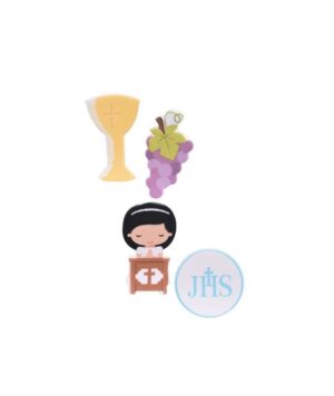 Set Decorazioni in zucchero Comunione bimba