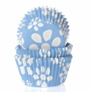50 PIROTTINI PER CUPCAKES FLOWER BLUE
