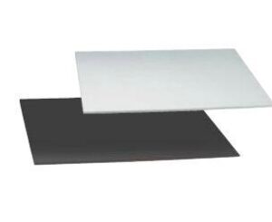 PIATTO TORTA ACCOPPIATO NERO/ARG 28 X 28 CM H3