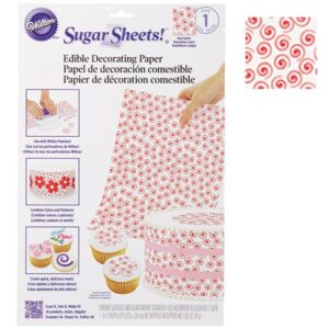 FOGLIO DI ZUCCHERO WILTON SPIRALI ROSSE