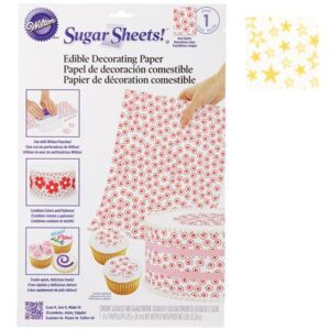 FOGLIO DI ZUCCHERO WILTON SPIRALI STELLE GIALLE