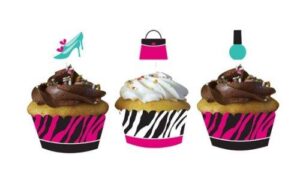 12 Cupcake Wrap con picks  Fashion Party
