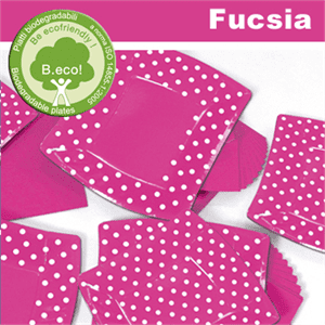 10 Piatti cm 24 Pois Fucsia