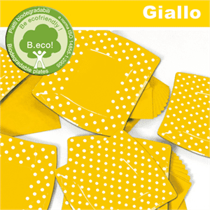 10 Piatti cm 24 Pois Giallo