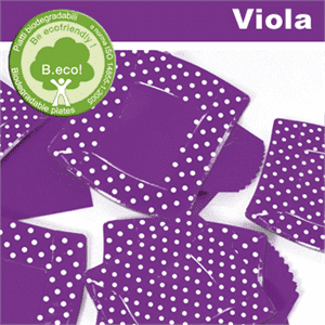 10 Piatti cm 24 Pois Viola