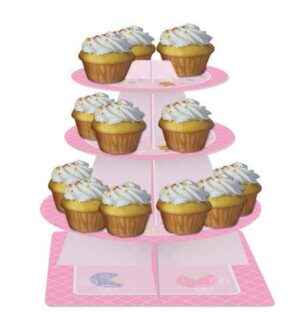 ALZATA PER MUFFIN CUPCAKES TEDDY BABY PINK
