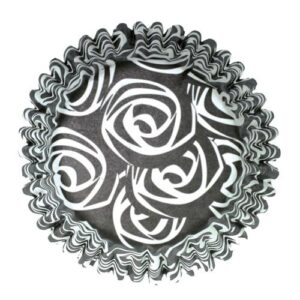 54 PIROTTINI PER CUPCAKES BLACK ROSES