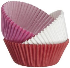 CF. 75 PIROTTINI MUFFIN ROSSI/ROSA/BIANCHI SAN VALENTINO WILTON