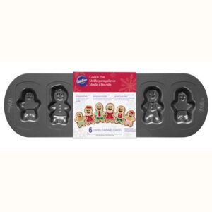 PIASTRA ANTIADERENTE BISCOTTI FAMIGLIA GINGERBREAD 6 CAVITA' NAT