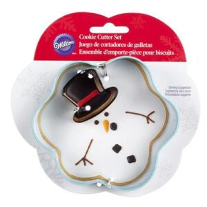 SET 2 TAGLIAPASTA IN METALLO PUPAZZO DI NEVE C/CAPPELLO NATALE W