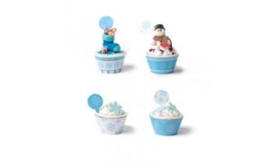 KIT 12 WRAPPERS+12 PICKS FROZEN STAR NATALE DECORA