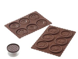 STAMPO IN SILICONE COOKIE EASTER MARRONE + TAGLIAPASTA IN PACK P