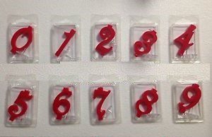 Candela Mini Rossa disponibile dallo 0 AL 9 Made in Italy H 7CM