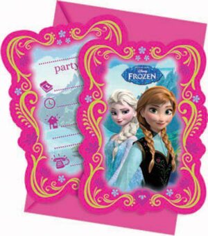 6 Inviti con busta Frozen