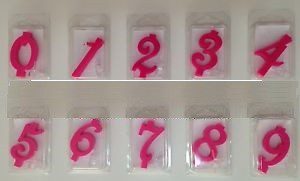 Candela Fucsia disponibile dallo 0 AL 9 Made in Italy H 13 CM