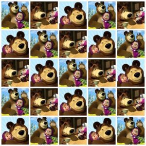 CIALDA PER CUPCAKES ,BISCOTTI MINI OSTIE MASHA E L'ORSO 25 IMPRONTE