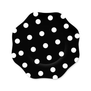 10 Piatti  18 cm Pois Nero