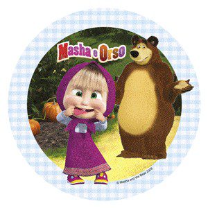 Cialda per torte in Zucchero Masha e Orso
