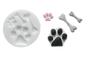 STAMPO IN SILICONE SILIKOMART PAWS AND BOWS ZAMPA IMPRONTA OSSO 4 CAVITA' SLK203