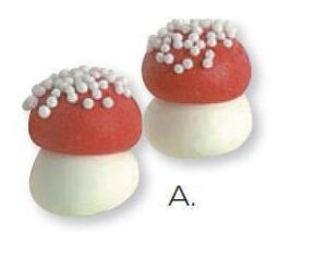 2 FUNGHETTI DI NATALE IN ZUCCHERO