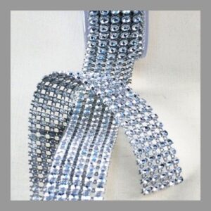 NASTRO GIROTORTA STRASS 1 MT ARGENTO