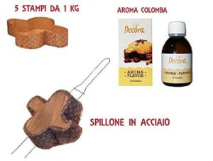 KIT P1 PER COLOMBA PASQUA(5 FORME IN CARTA DA 1 KG,SPILLONE IN ACCIAIO,AROMA COLOMBA)