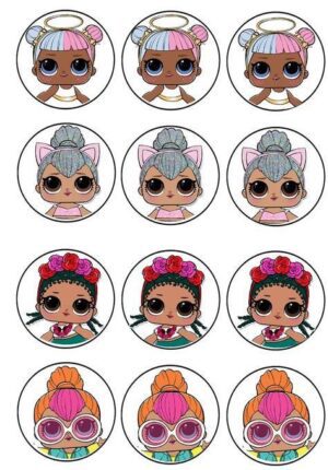CIALDA SU OSTIA  LOL SURPRISE 12 IMPRONTE PER BISCOTTI CUPCAKES MODELLO B