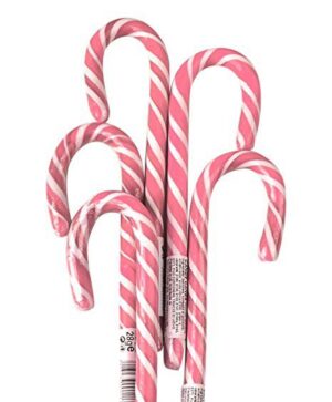 10 CANDY CANE BIANCO ROSA GUSTO FRAGOLA LECCA LECCA MANICO OMBRELLINO