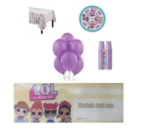 KIT 4 FESTA LOL SURPRISE COORDINATO TAVOLA (8 PIATTI, 100 BICCHIERI,1 TOVAGLIA,10 PALLONI ,20 INVITI )