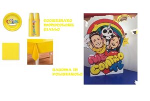 SAGOMA ME CONTRO TE CON COORDINATO TAVOLA MONOCOLORE GIALLO