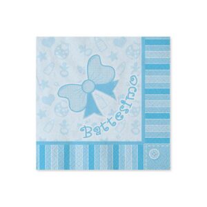 16 Tovaglioli 33 x 33 cm Battesimo Baby Celeste