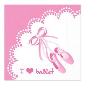 20 Tovaglioli Cm 33x33  Ballerina I Love Ballet