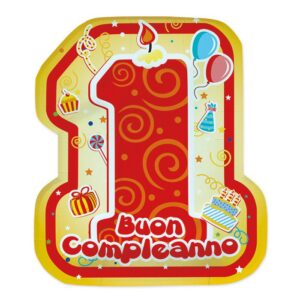 8 Piatti 21 x 25 cm Primo Compleanno