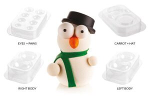 KIT MR. SNOW - SET 4 STAMPI TERMOFORMATI PER CIOCCOLATO NATALE SILIKOMART PROFESSIONAL