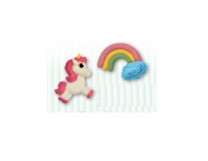 SET 6 DECORAZIONI UNICORNO ARCOBALENO IN ZUCCHERO
