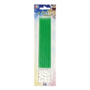 12 Candeline Matite 15 cm Verdi Fluo